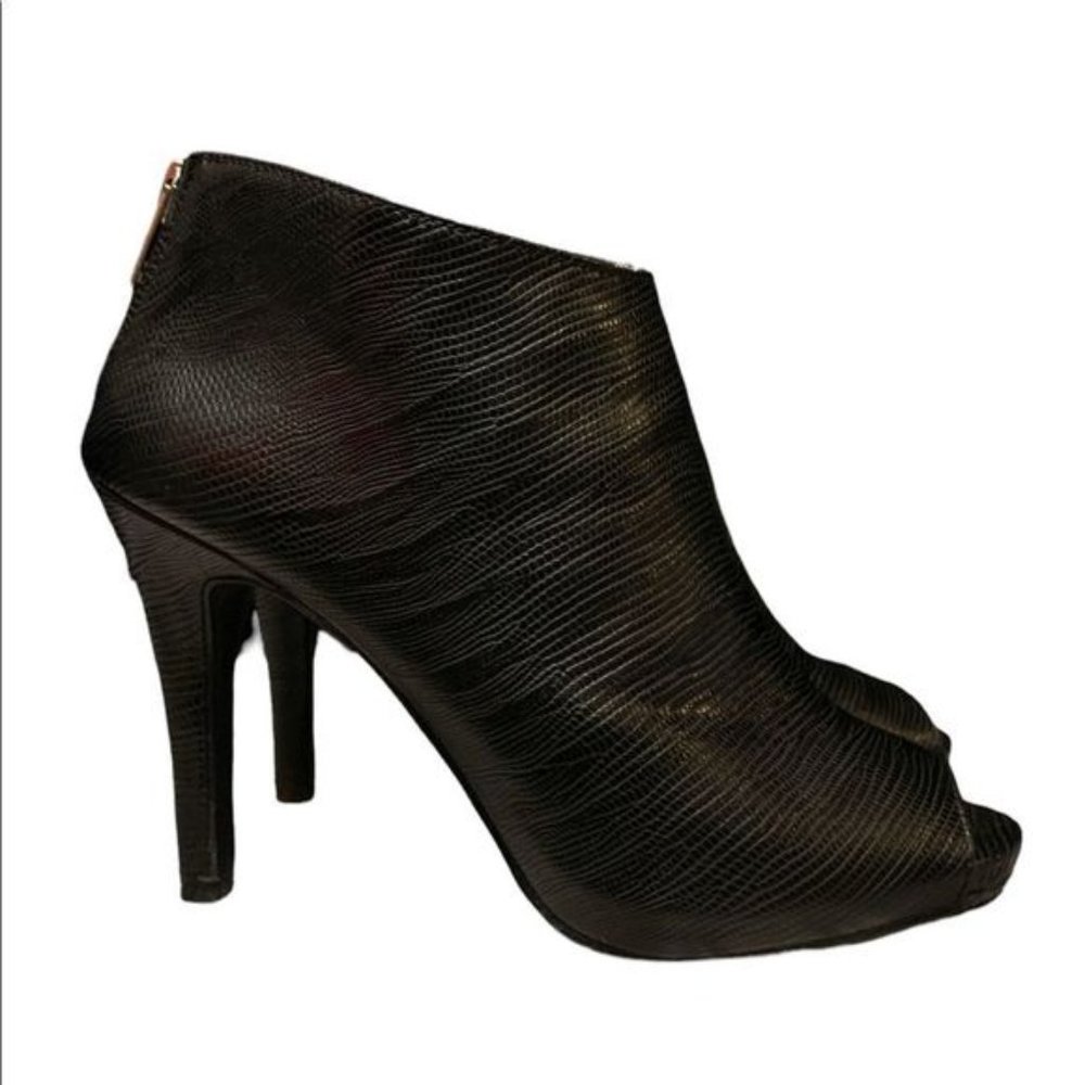 Ann Marino Vegan Peep Toe Ankle Boots